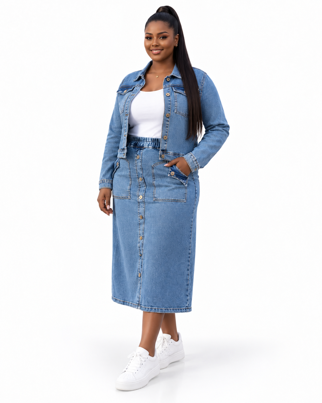 Denim Two-Piece Set